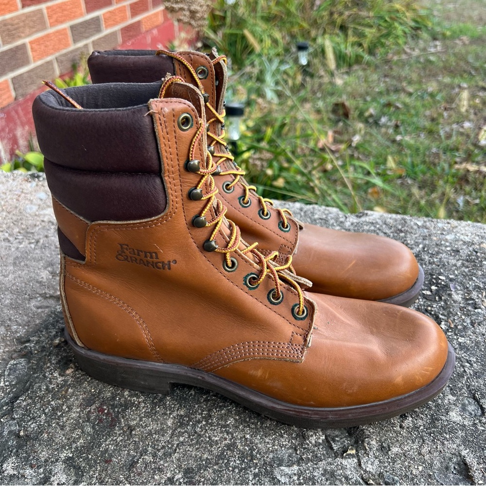 Georgia Boots 9 Eye Farm and Ranch Leather Boots